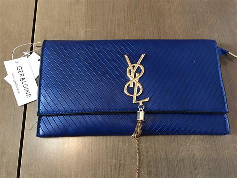 ysl cobalt blue clutch|YSL crocodile clutch.